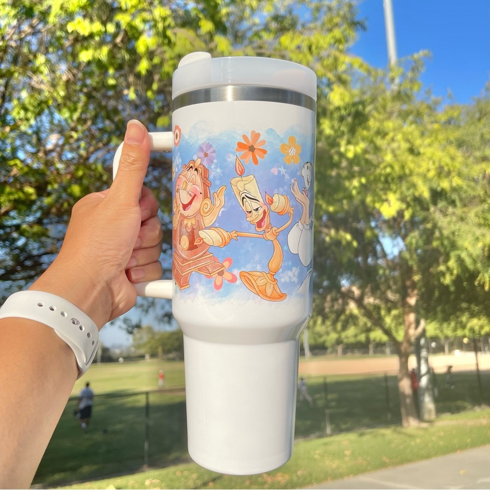 Custom 40 oz Tumbler Disney Beauty and the Beast Belle Brand new double… - Picture 10 of 10